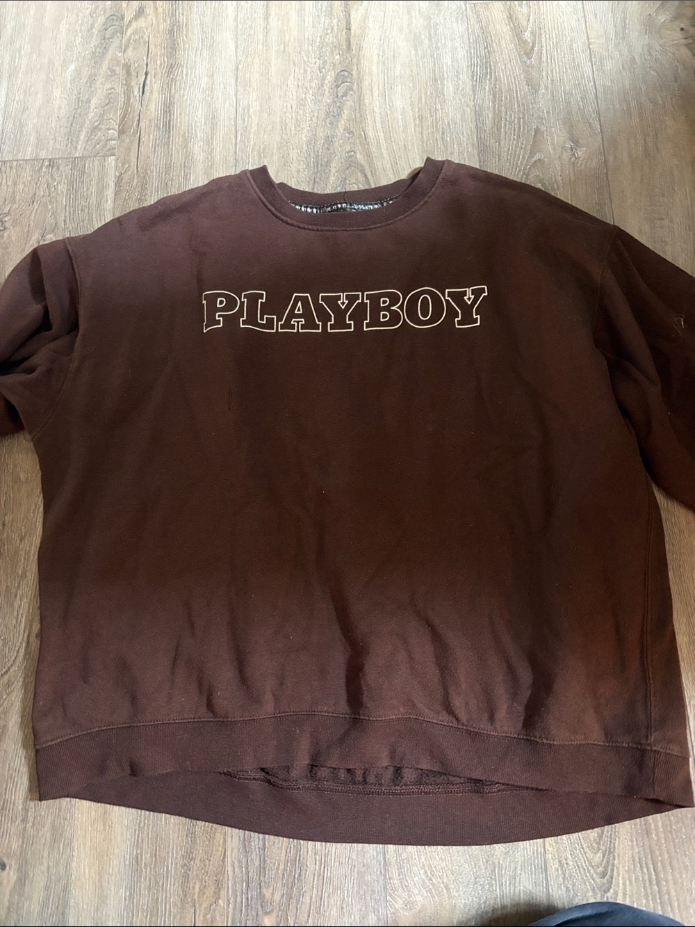 PLAYBOY Brown Crewneck Sweatshirt with Chest Logo